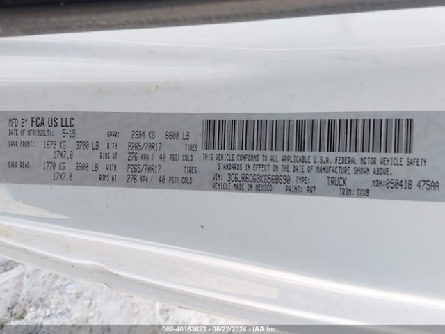3C6JR6DG3KG568690 RAM 1500 Classic Tradesman Regular Cab 4x2 8' Box