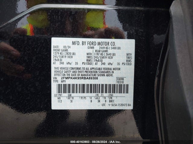 Ford Edge Titanium 2024 2FMPK4K95RBA89308 Image 9
