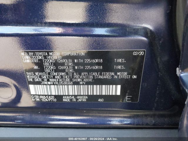 JTMDWRFVXLD538368 Toyota Rav4 Hybrid Limited