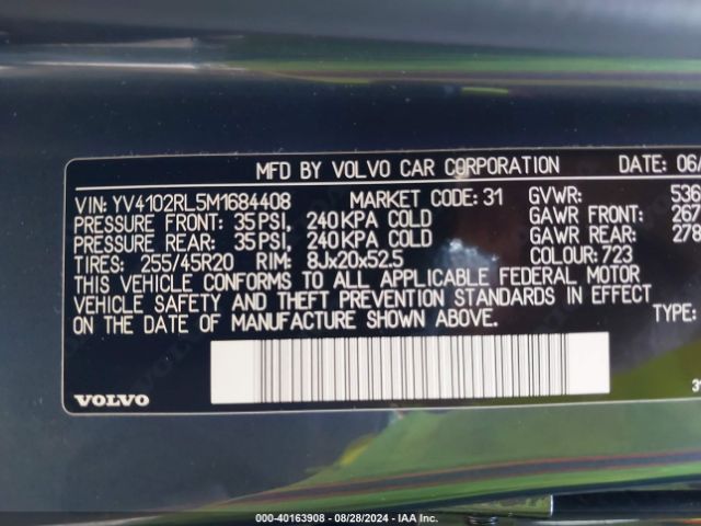YV4102RL5M1684408 Volvo Xc60 T5 Inscription