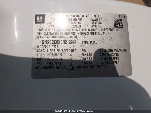 1GNSCCE0XER212991 Chevrolet Tahoe Ltz