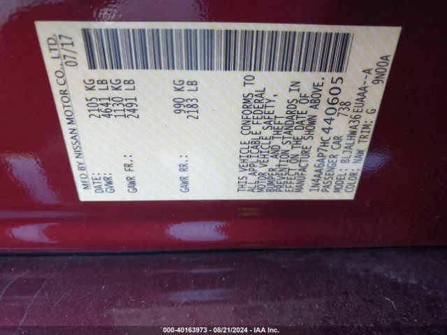 1N4AA6AP7HC440605 Nissan Maxima 3.5 Platinum