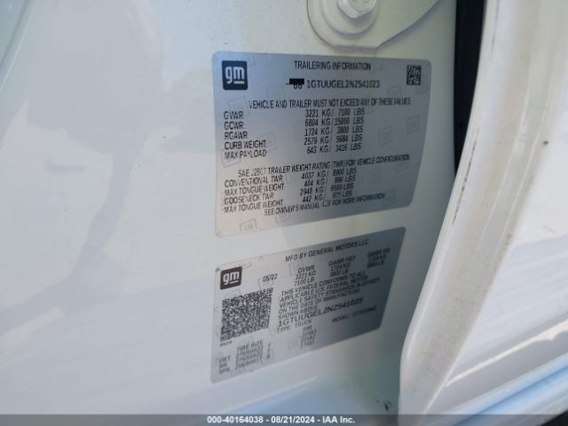1GTUUGEL2NZ541023 GMC Sierra 1500 4wd  Short Box Denali