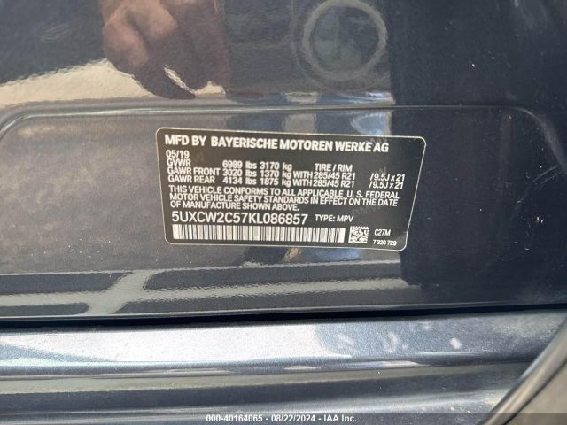 5UXCW2C57KL086857 BMW X7 Xdrive40i