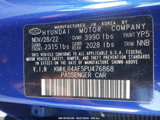 KMHLR4AF5PU476868 Hyundai Elantra N Line