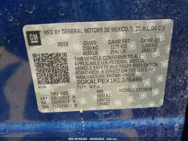 3GKALPEX1KL376498 GMC Terrain Slt