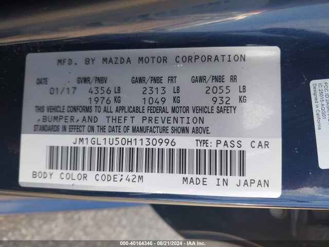 JM1GL1U50H1130996 Mazda Mazda6 Sport