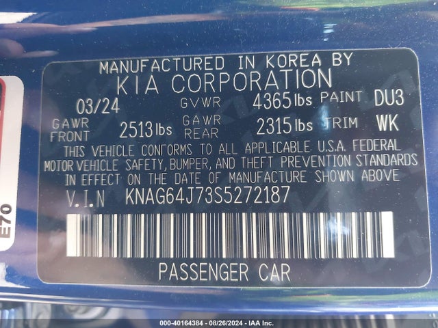 KIA K5 Gt-line 2025 KNAG64J73S5272187 Image 9