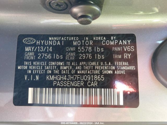 KMHGH4JH7FU091865 Hyundai Equus Signature