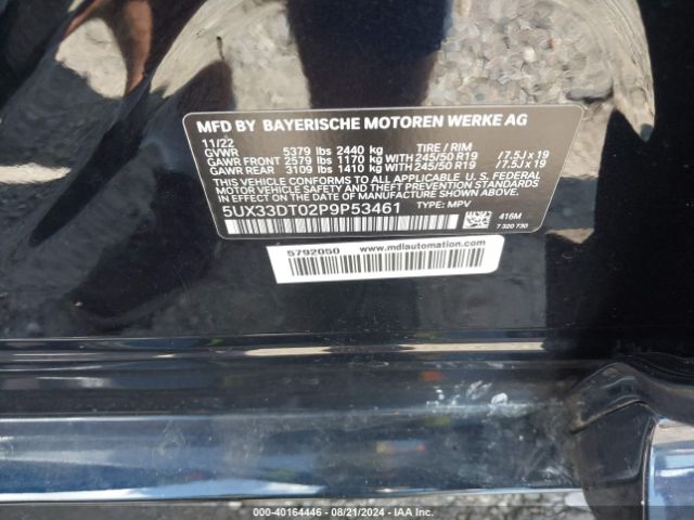 5UX33DT02P9P53461 BMW X4 Xdrive30i