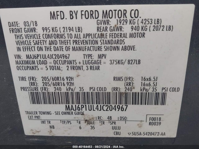 Ford Ecosport Se 2018 MAJ6P1UL4JC204967 Image 9