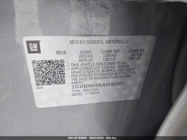 1G1RD6S56JU142587 Chevrolet Volt Premier