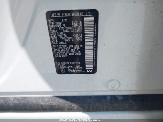 JN8AZ2NF4H9647063 Infiniti QX80