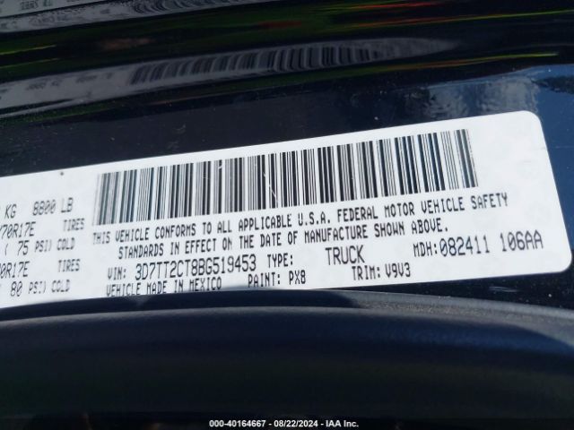 2011 RAM RAM 2500 3D7TT2CT8BG519453 Photo 8