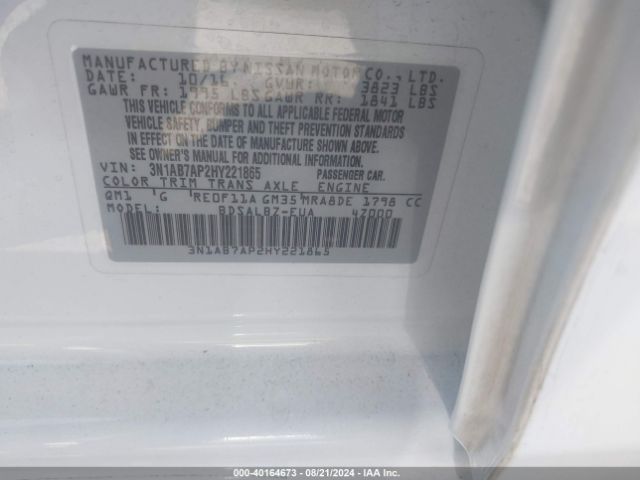 3N1AB7AP2HY221865 Nissan SENTRA S