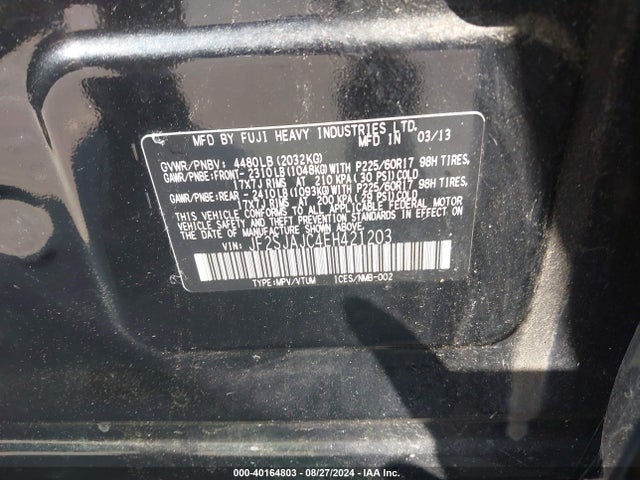 JF2SJAJC4EH421203 Subaru Forester 2.5i Limited