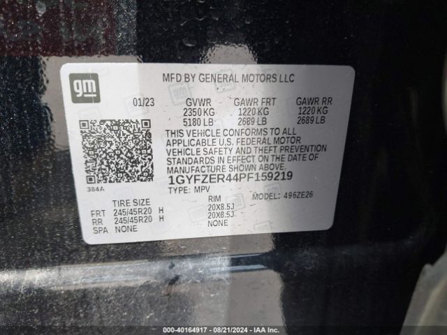 1GYFZER44PF159219 Cadillac Xt4 Fwd Sport