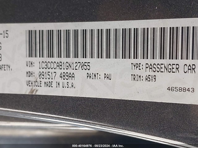Chrysler 200 Limited 2016 1C3CCCAB1GN127055 Image 9