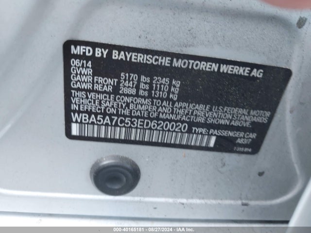 WBA5A7C53ED620020 BMW 528i Xdrive