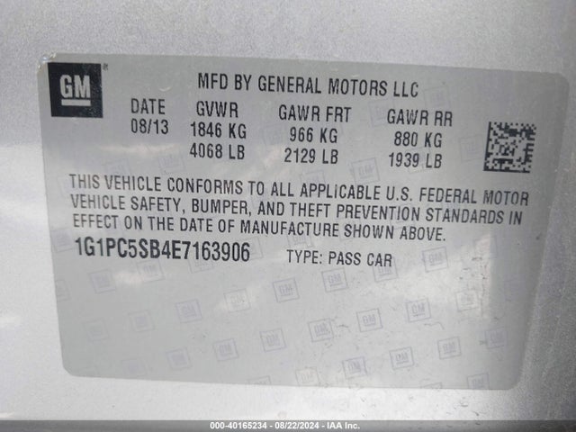 Chevrolet Cruze 1lt Auto 2014 1G1PC5SB4E7163906 Image 9