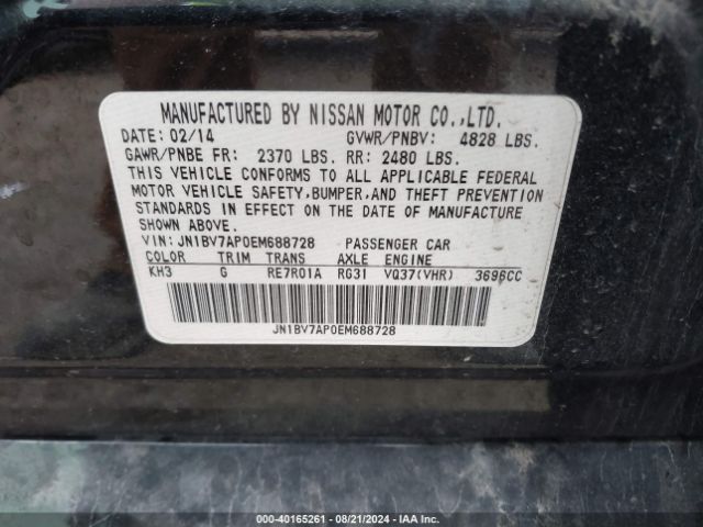 JN1BV7AP0EM688728 Infiniti Q50 SPORT