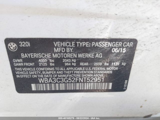 WBA3C3G52FNT52951 BMW 320i Xdrive