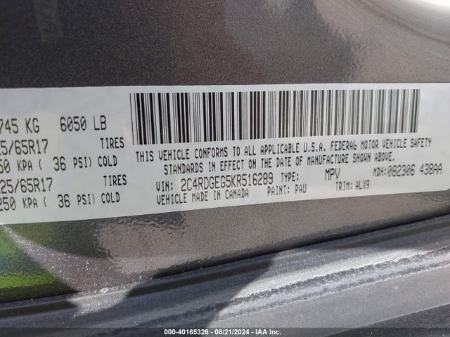 Dodge Grand Caravan Gt 2019 2C4RDGEG5KR516289 Image 9