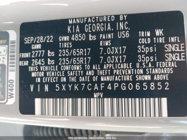 5XYK7CAF4PG065852 KIA Sportage X-pro Prestige