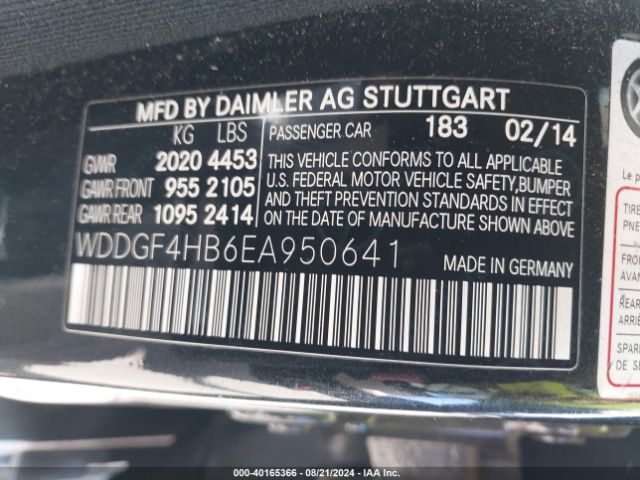 WDDGF4HB6EA950641 Mercedes-Benz C 250 Luxury/sport
