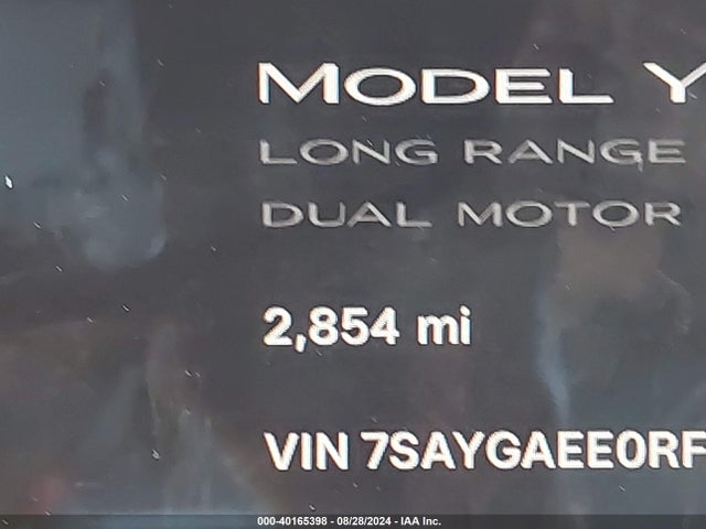 7SAYGAEE0RF124067 Tesla Model Y Long Range Dual Motor All-wheel Drive