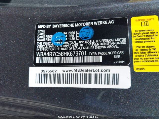 WBA4R7C58HK679701 BMW 430I