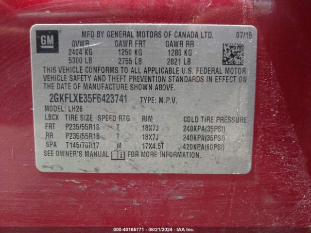 2GKFLXE35F6423741 GMC Terrain Slt-1