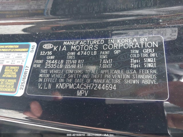 KIA Sportage Lx 2017 KNDPMCAC5H7244694 Image 9