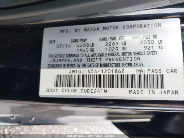 JM1GJ1V54F1201862 Mazda Mazda6 I Touring