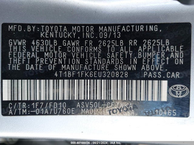 Toyota CAMRY LE 2014 4T1BF1FK6EU320828 Image 9
