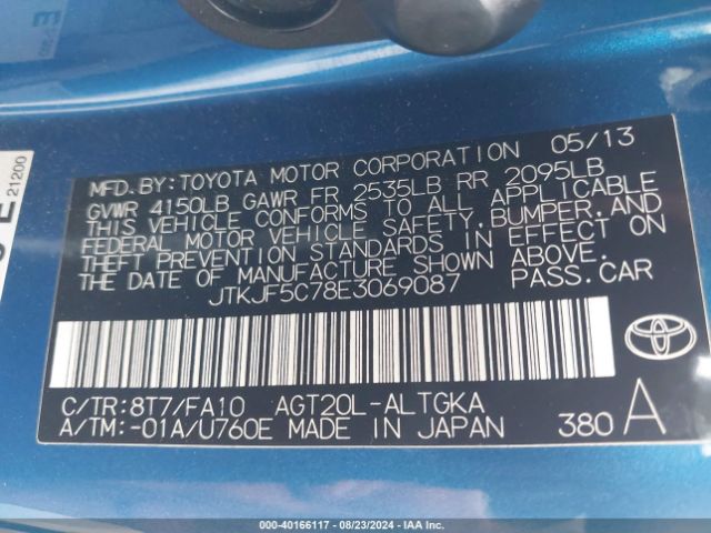 JTKJF5C78E3069087 Scion TC
