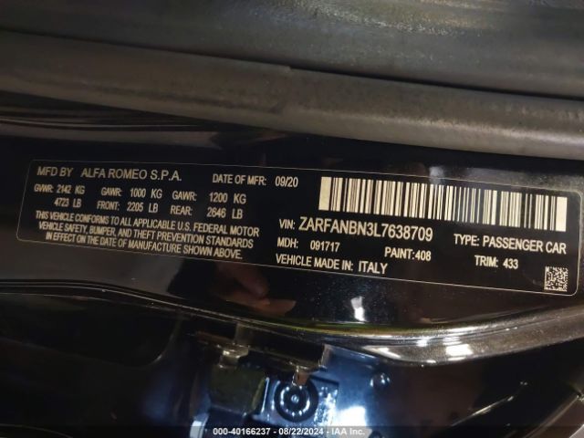 ZARFANBN3L7638709 Alfa Romeo Giulia Ti Awd