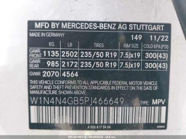 W1N4N4GB5PJ466649 Mercedes-Benz GLA 250