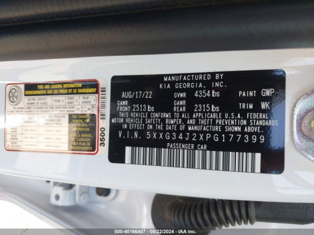5XXG34J2XPG177399 KIA K5 EX