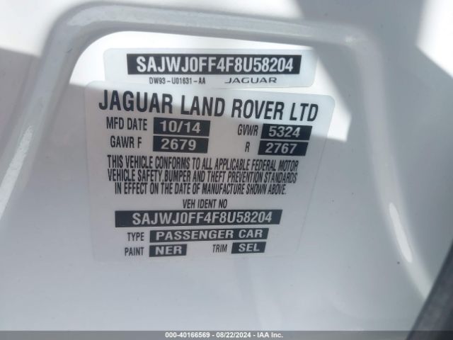 SAJWJ0FF4F8U58204 Jaguar Xf 3.0 Portfolio/3.0 Sport