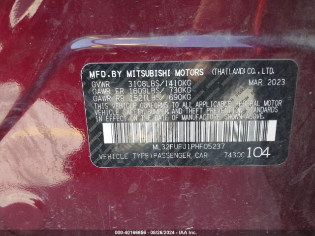 ML32FUFJ1PHF05237 Mitsubishi Mirage G4 Le