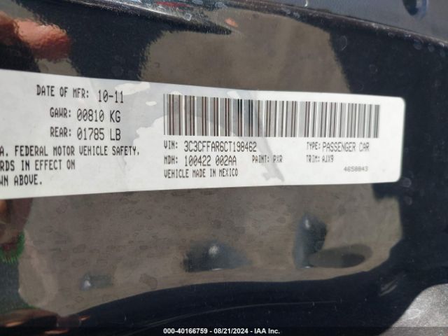 2012 FIAT 500 3C3CFFAR6CT198462 Photo 8