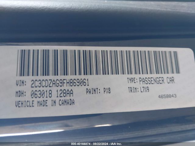 2C3CDZAG9FH869061 Dodge Challenger Sxt