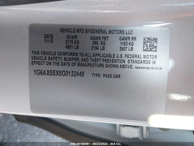 1G6AX5SX5G0122440 Cadillac Cts Luxury Collection
