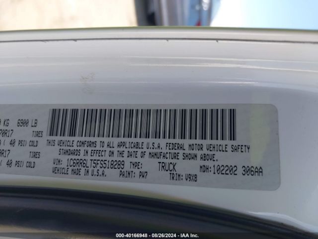 1C6RR6LT5FS518289 RAM 1500 Slt