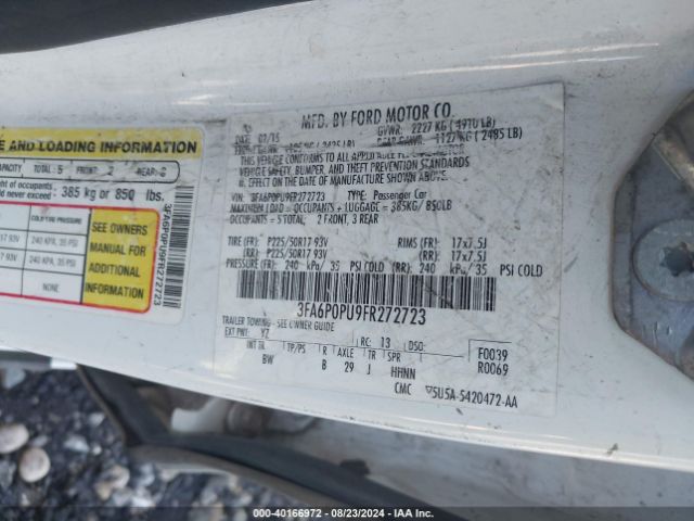 3FA6P0PU9FR272723 Ford Fusion Energi Se Luxury