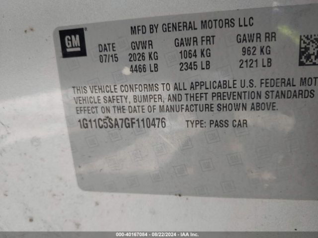 1G11C5SA7GF110476 Chevrolet Malibu Limited Lt
