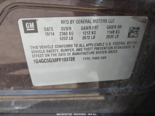 1G4GC5G38FF193728 Buick Lacrosse Leather
