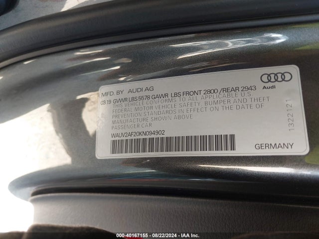 Audi A7 55 Premium 2019 WAUV2AF20KN094902 Image 9