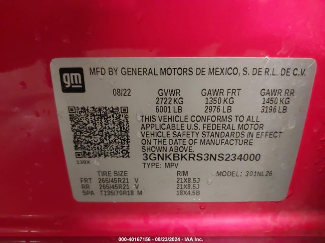 Chevrolet Blazer Awd Rs 2022 3GNKBKRS3NS234000 Image 9